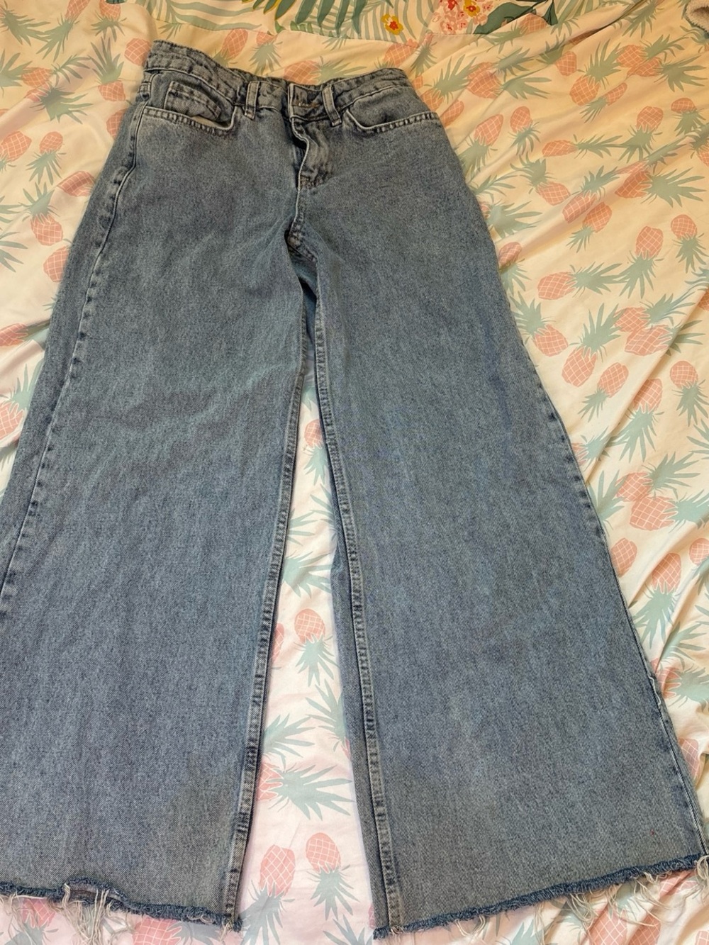 Women's Wide Leg Jeans in Light Blue Denim